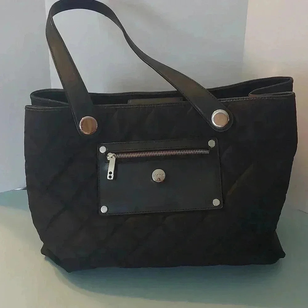 EUC KNOMO BLACK LAPTOP TOTE PURSE